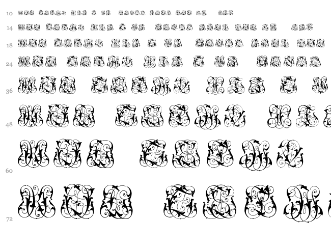 Hard to Read Monograms font waterfall